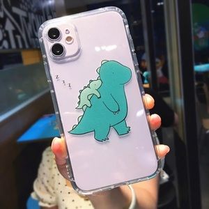 Sleepy Dinosaur Clear Phone Case